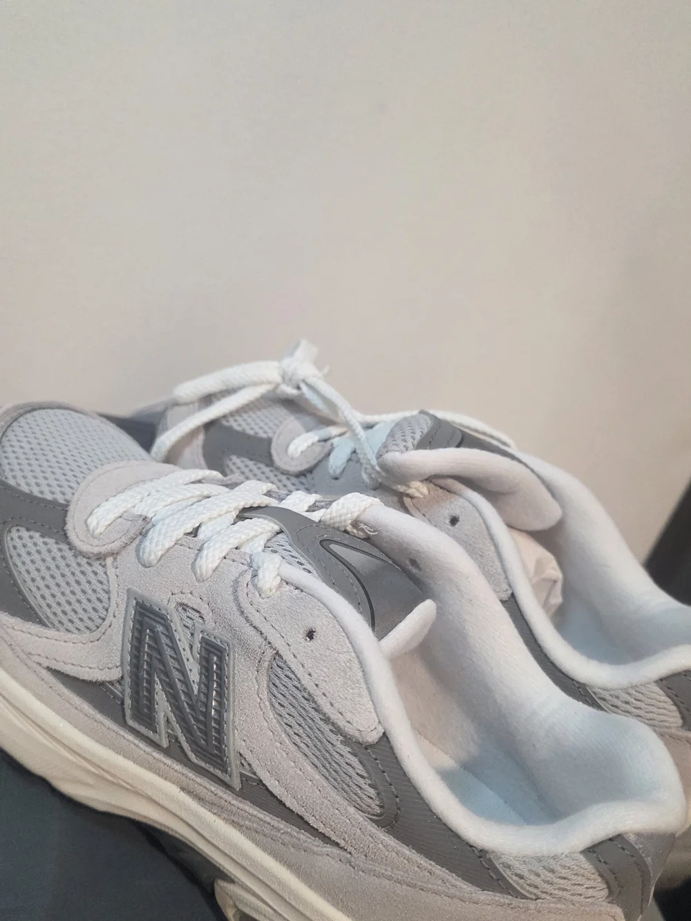Kids Grey New Balance Lace-Up Sneakers